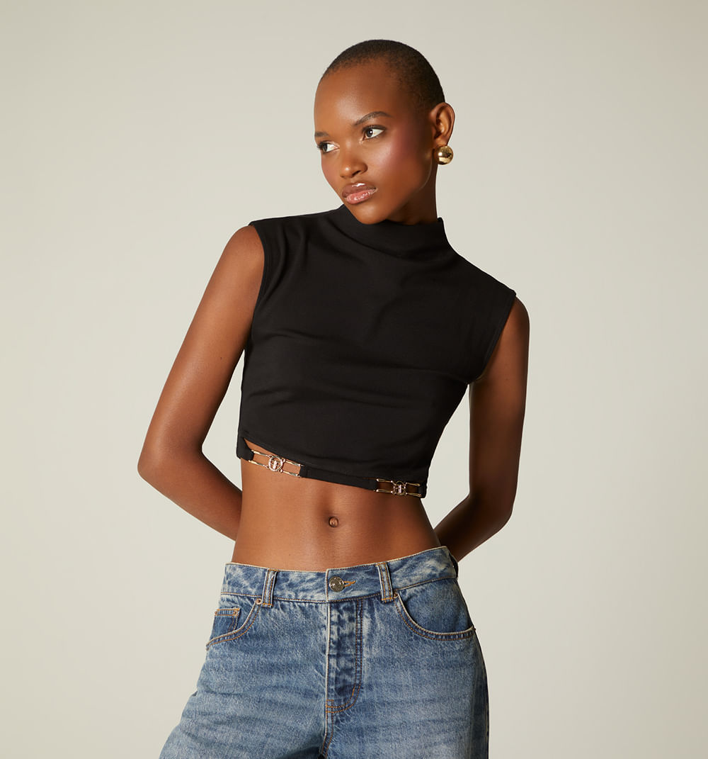 Blusa Crop Con Herraje