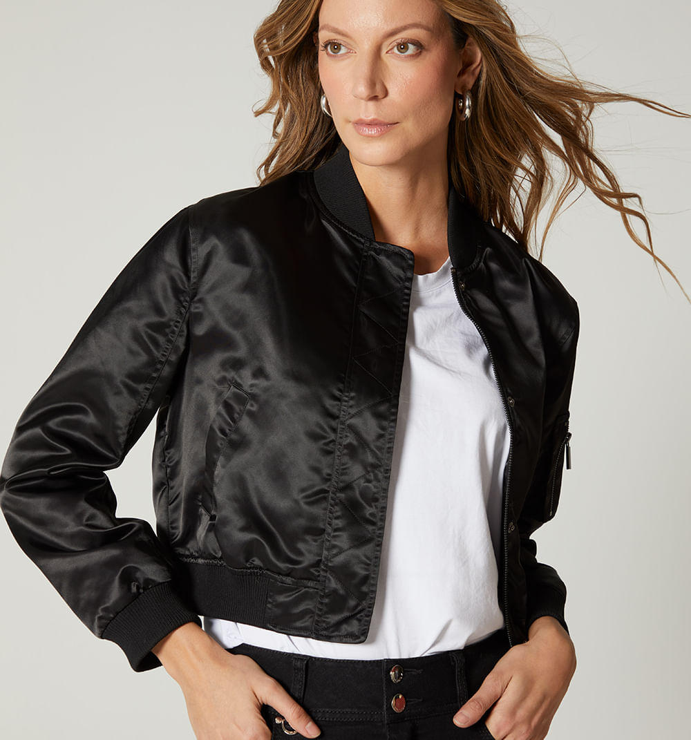 Chamarra Bomber En Sateen