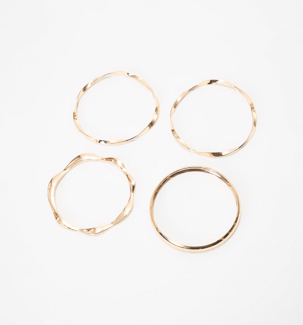 Pulsera Aros Lisos Y Entorchados Set X5