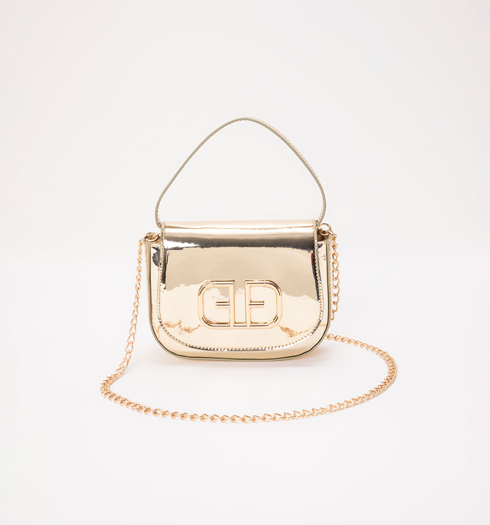 Bolso  Demano Metalizado Con Logo  Ff