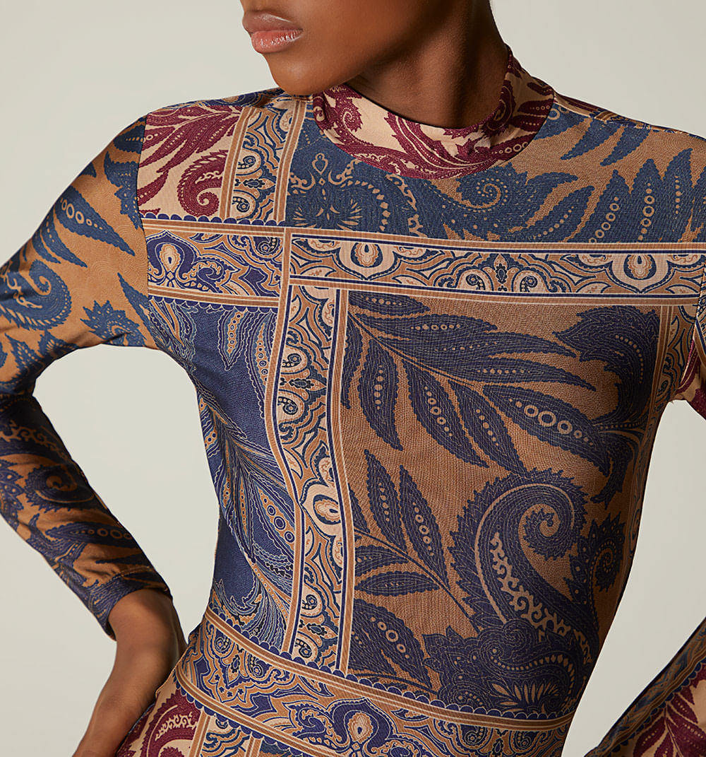 Vestido Largo Manga Larga Con Amarre