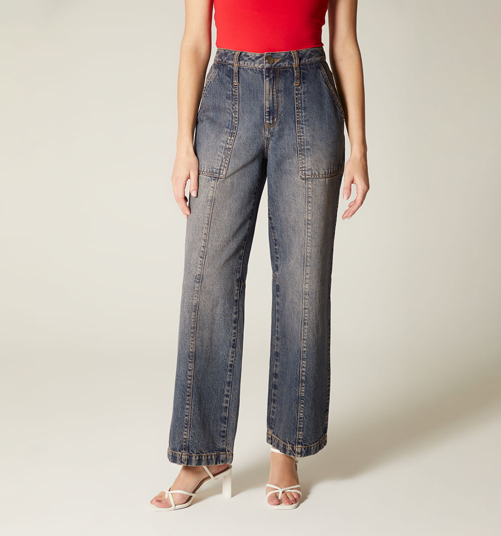 Jean Bota Recta, Tiro Alto, Bolsillos Pa