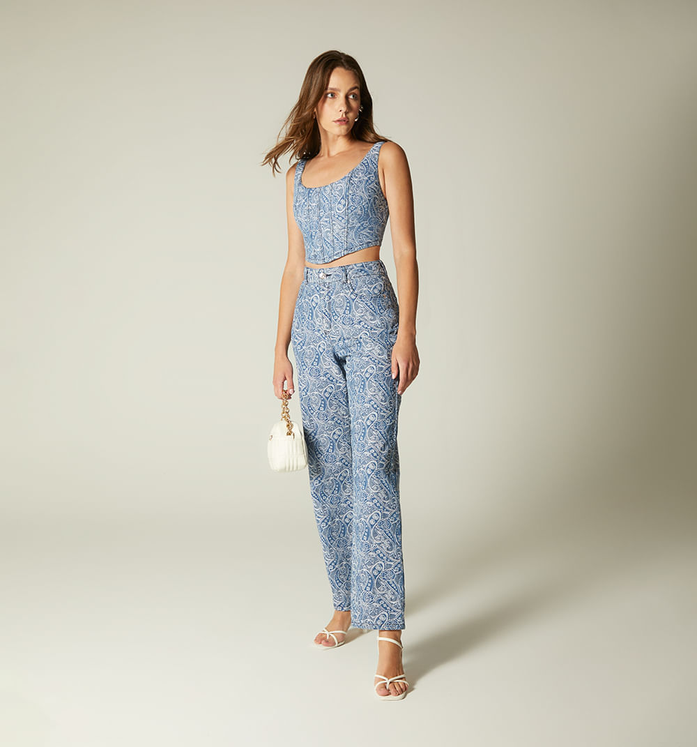 Jean Skinny Cinco Bolsillos, Tiro Medio,