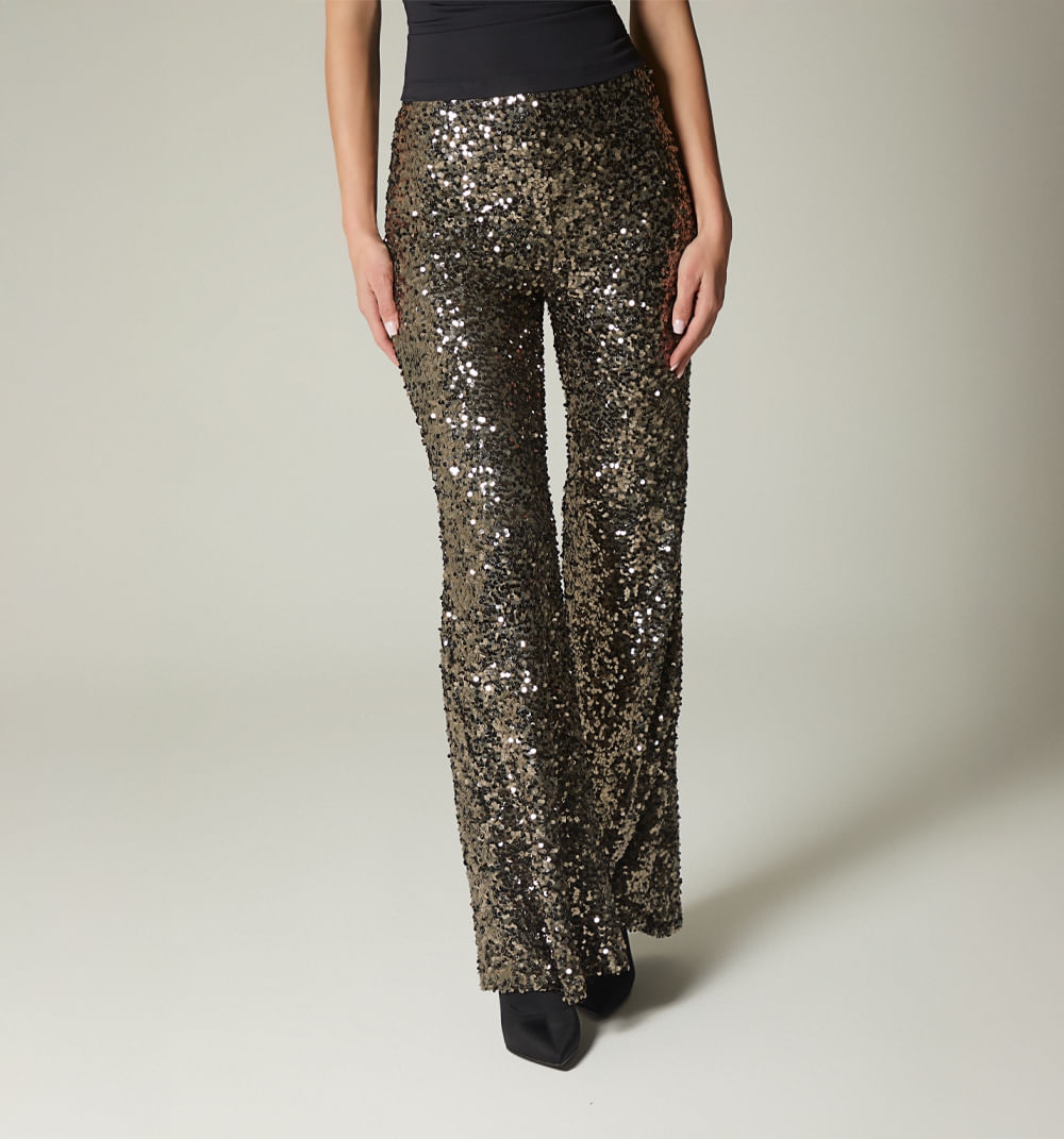 Pantalón Palazzo Tiro Alto Lentejuela