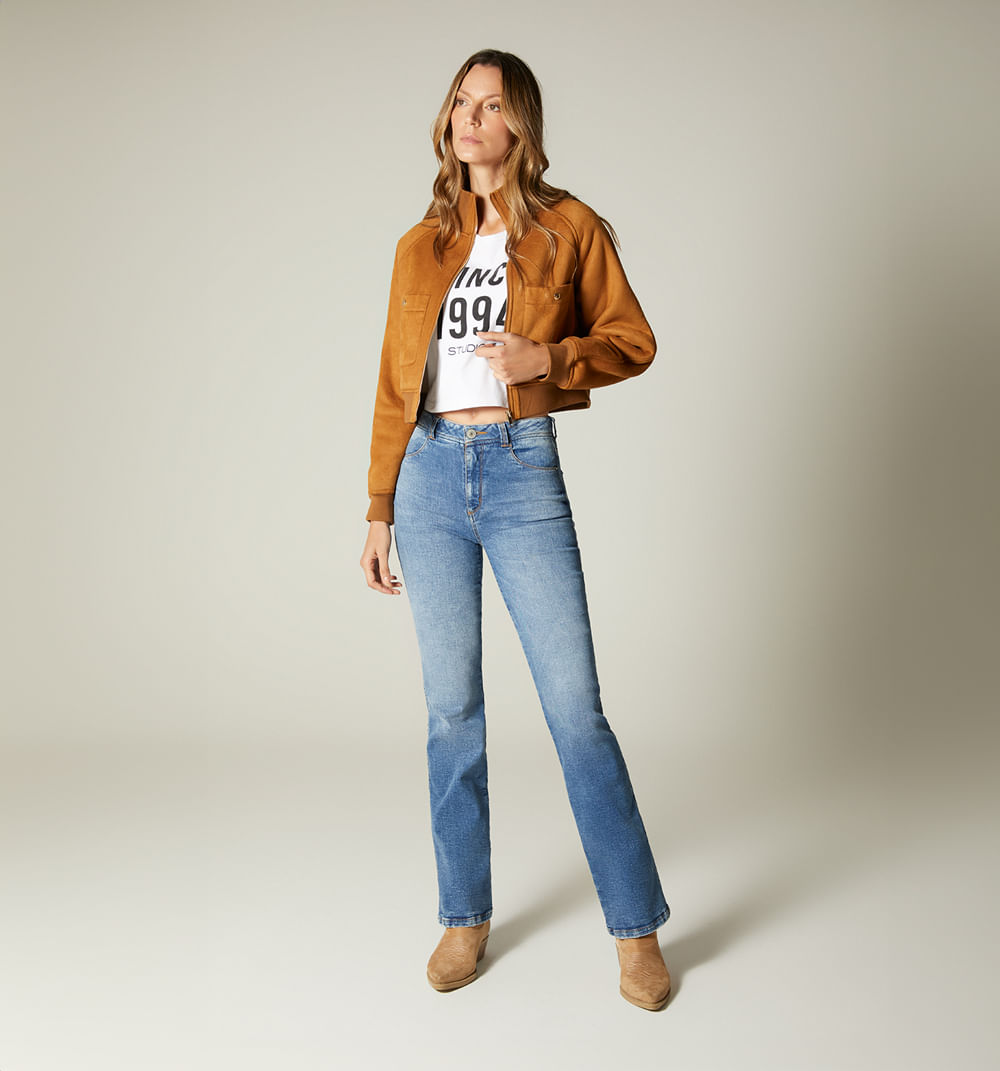 Chamarra Bomber En Suede Con Pelo Intern