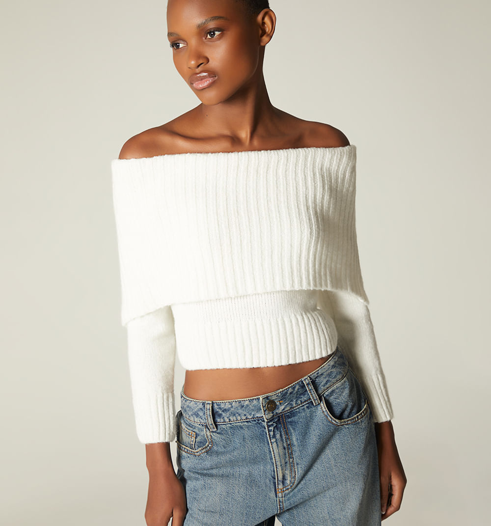 Blusa Tejida Cuello Bandeja