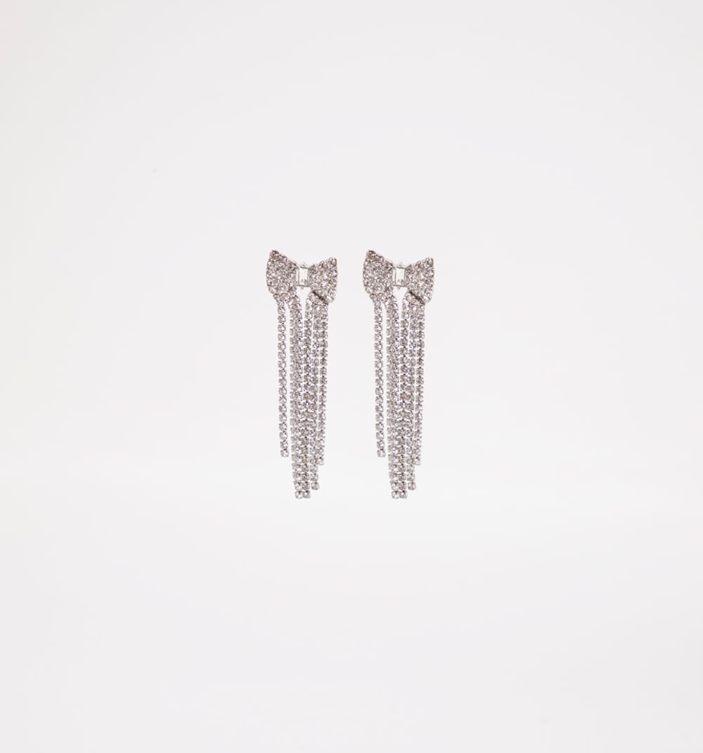 Aretes Cascadas  Moño Con Cristales