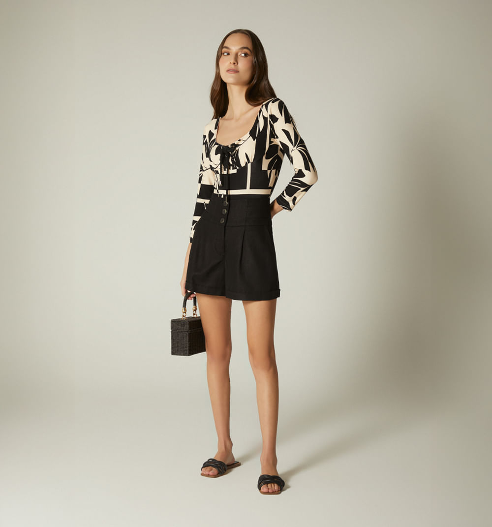 Short Tiro Alto Pretina Ancha