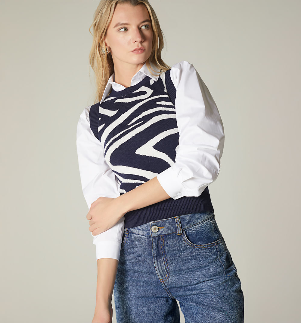 Chaleco Tejido Cebra