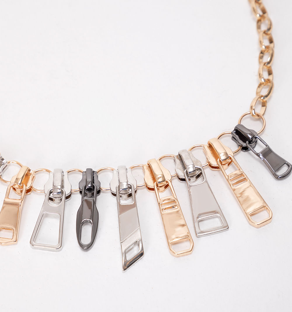 Collar Multiples Dijes Cremallera