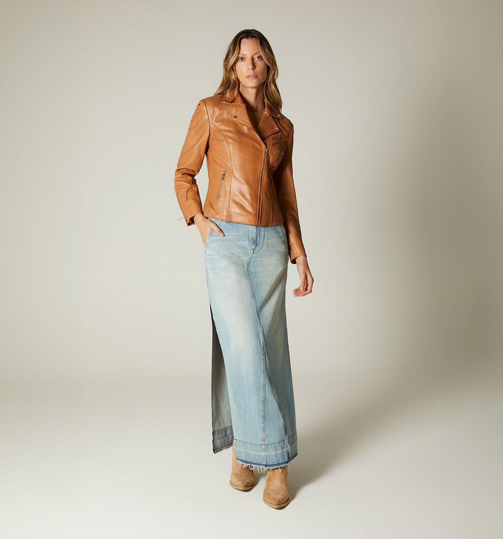 Chamarra Biker En Cuero