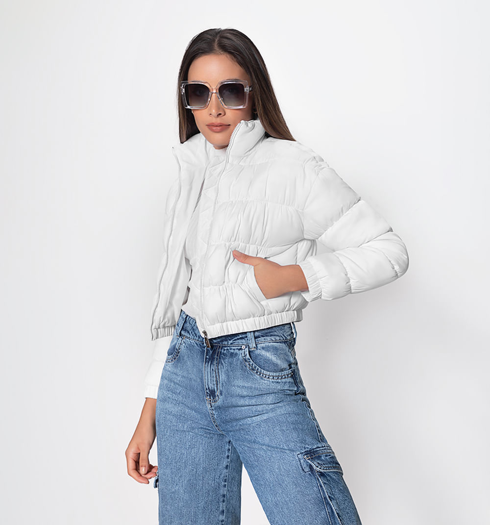 Chamarra Crop Acolchada