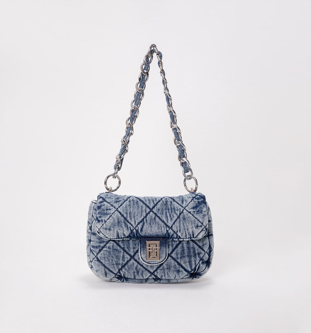 Bolso Manos Libre En Denim Acolchado