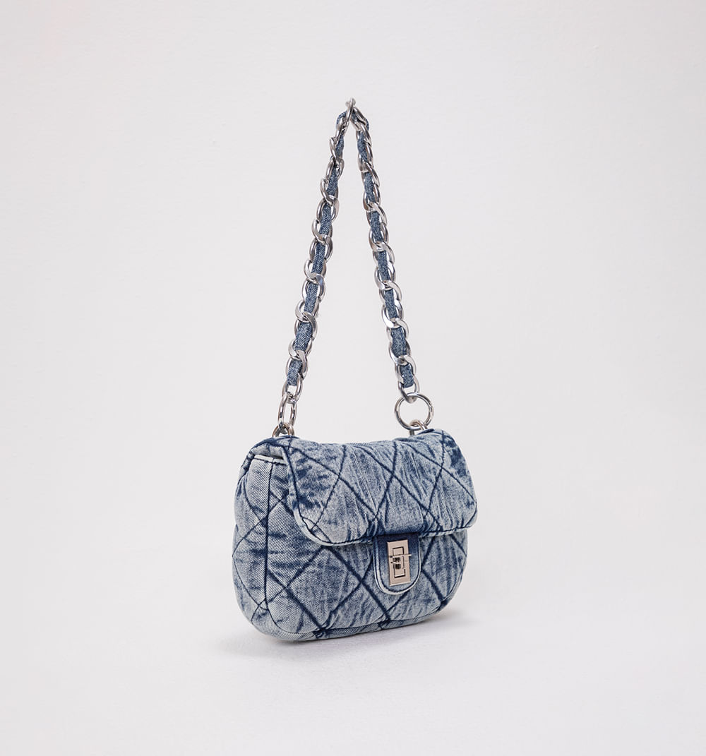 Bolso Manos Libre En Denim Acolchado