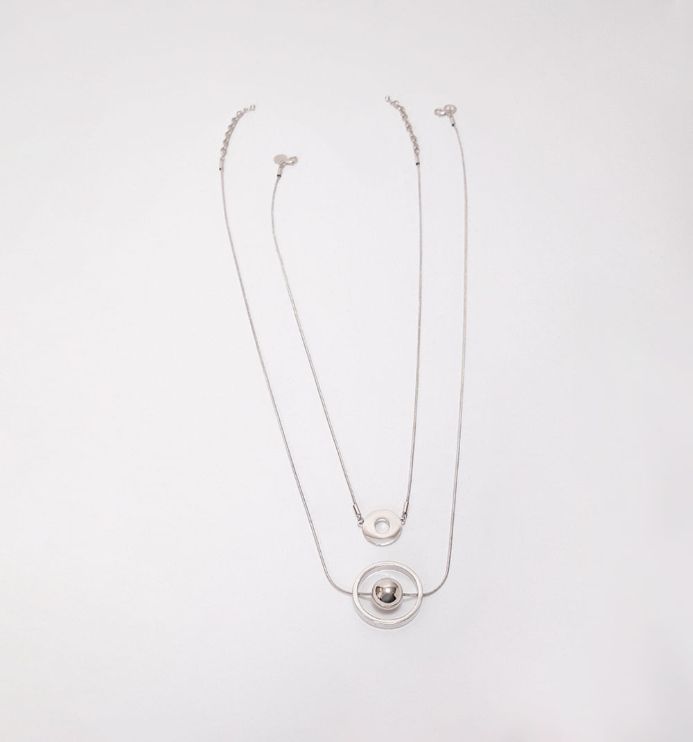 Collar Cadena Serpiente Dijes Geometrico