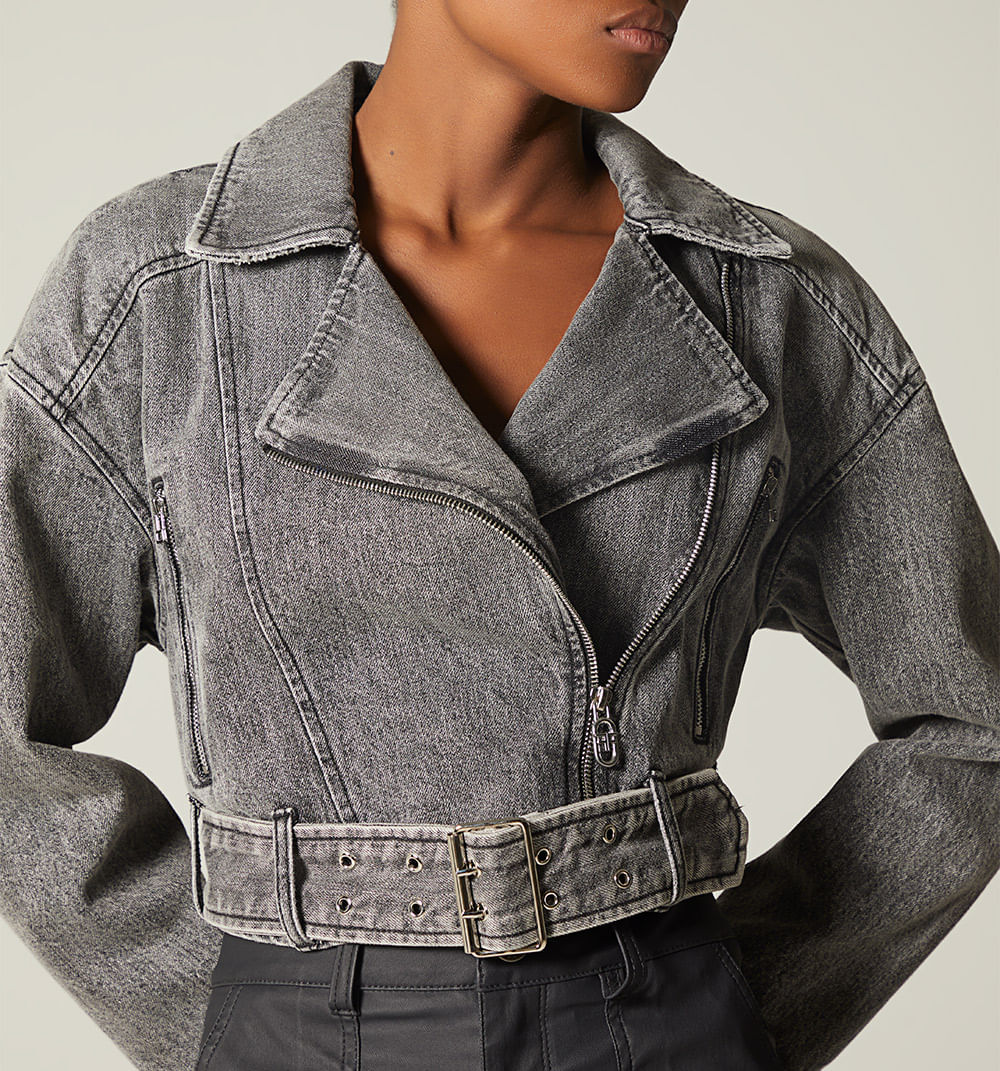 Chamarra Corta, Estilo Motero, Con Cierr