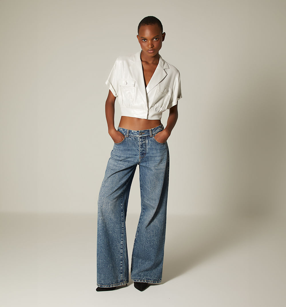 Blusa Cruzada Con Botones