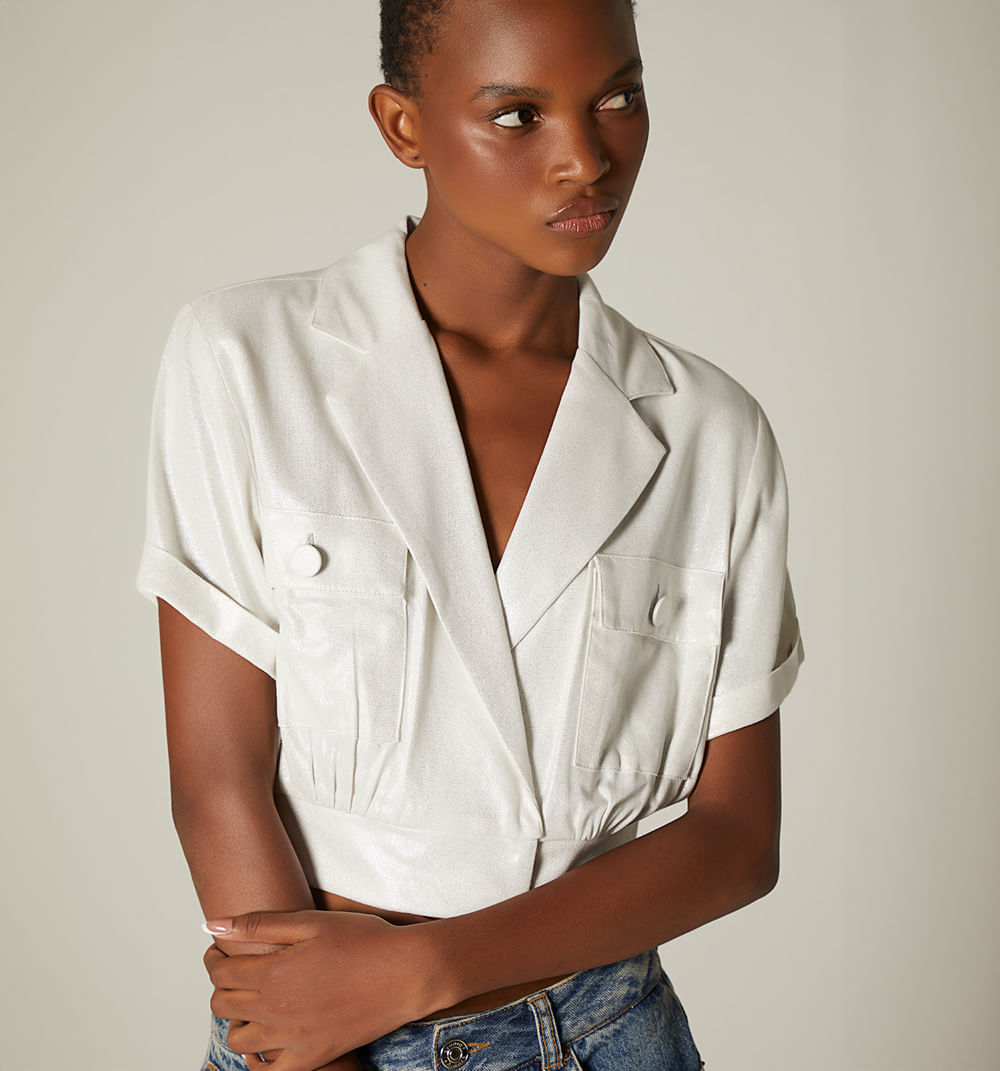 Blusa Cruzada Con Botones