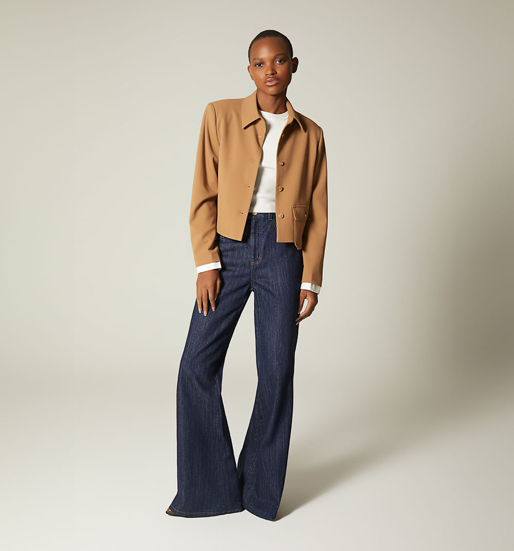 Blazer Corto,Con Bolsillos Utilitarios