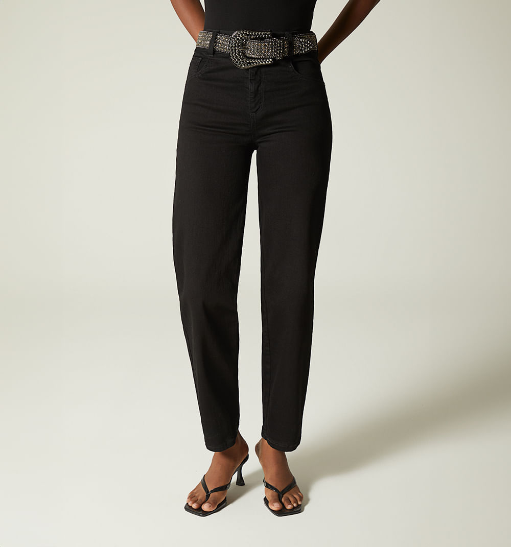 Jean Skinny Tiro Alto Con Correa Para Mu