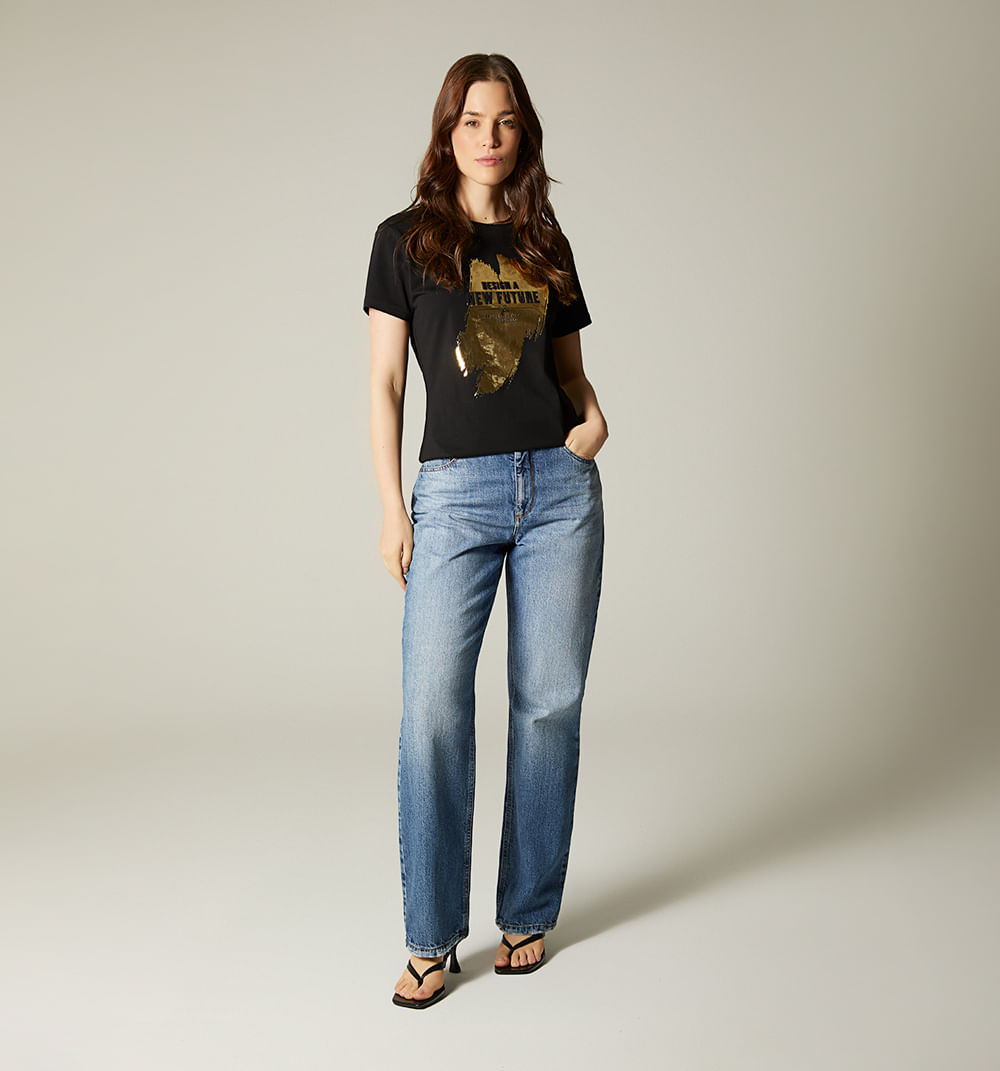 Camiseta Con Efecto Foil  Repujada