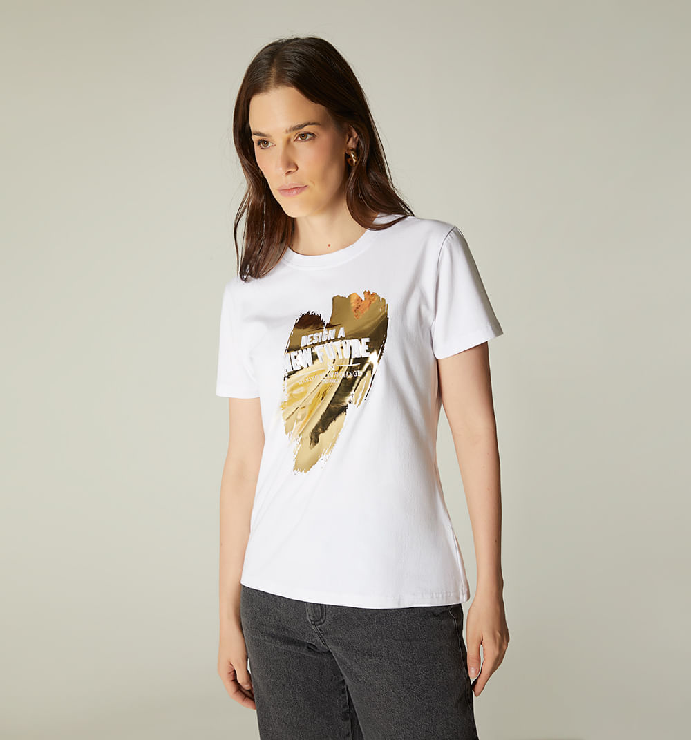 Camiseta Con Efecto Foil  Repujada