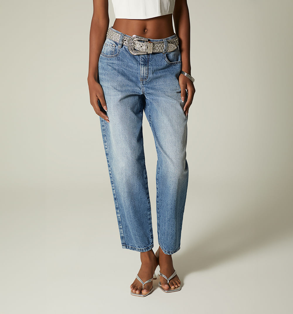 Jean  Skinny Tiro Medio,Cinco Bolsillos,