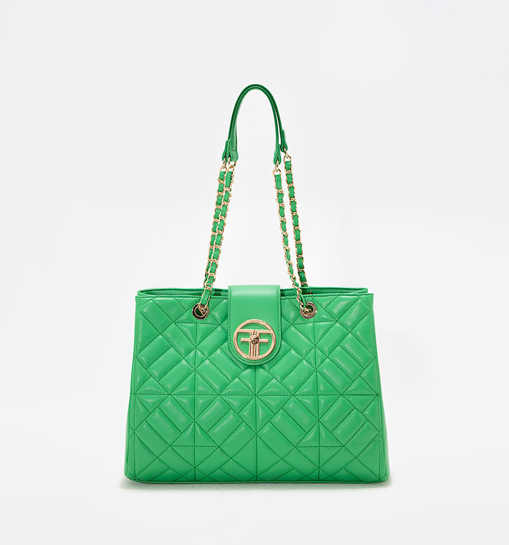 Bolso De Mano Acolchado Con Herraje Fron