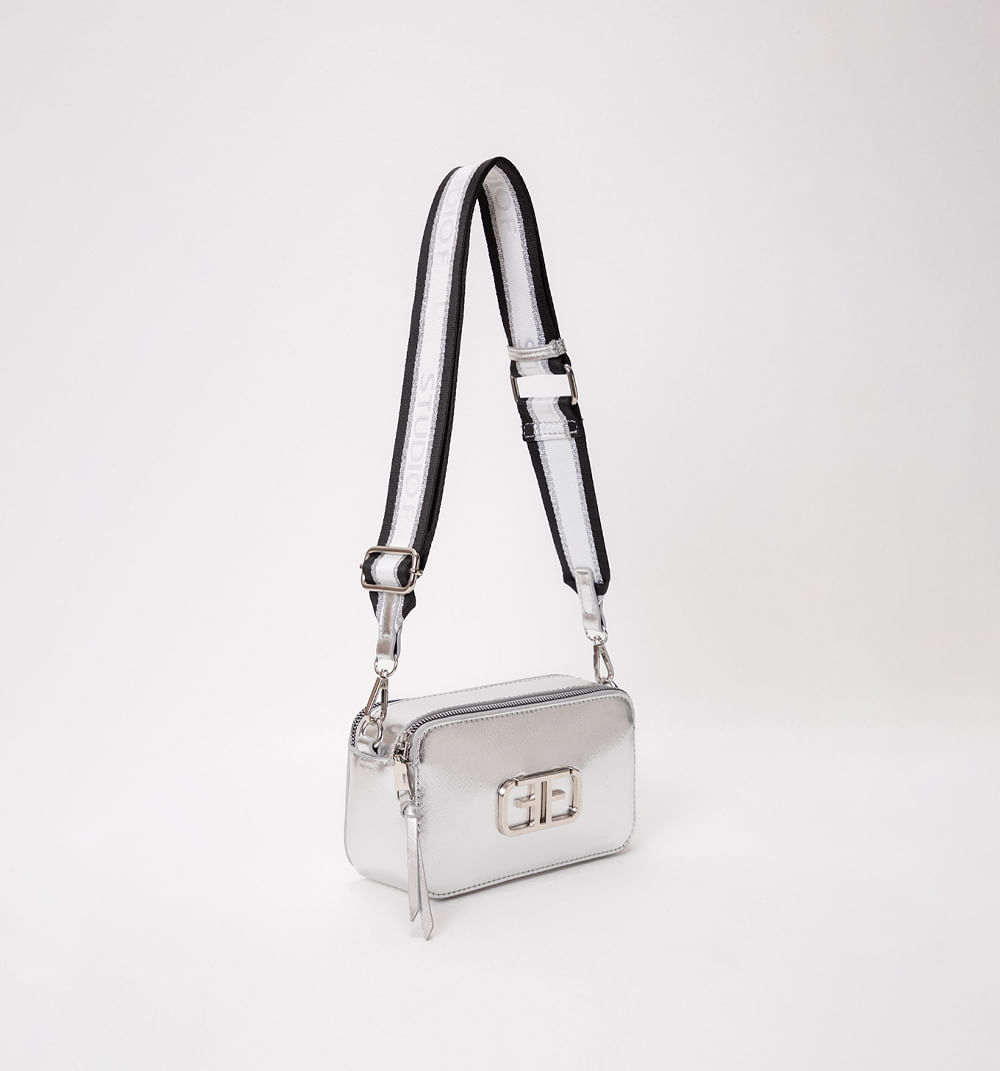 Bolsos Manos Libres Metalizado Doble Cie