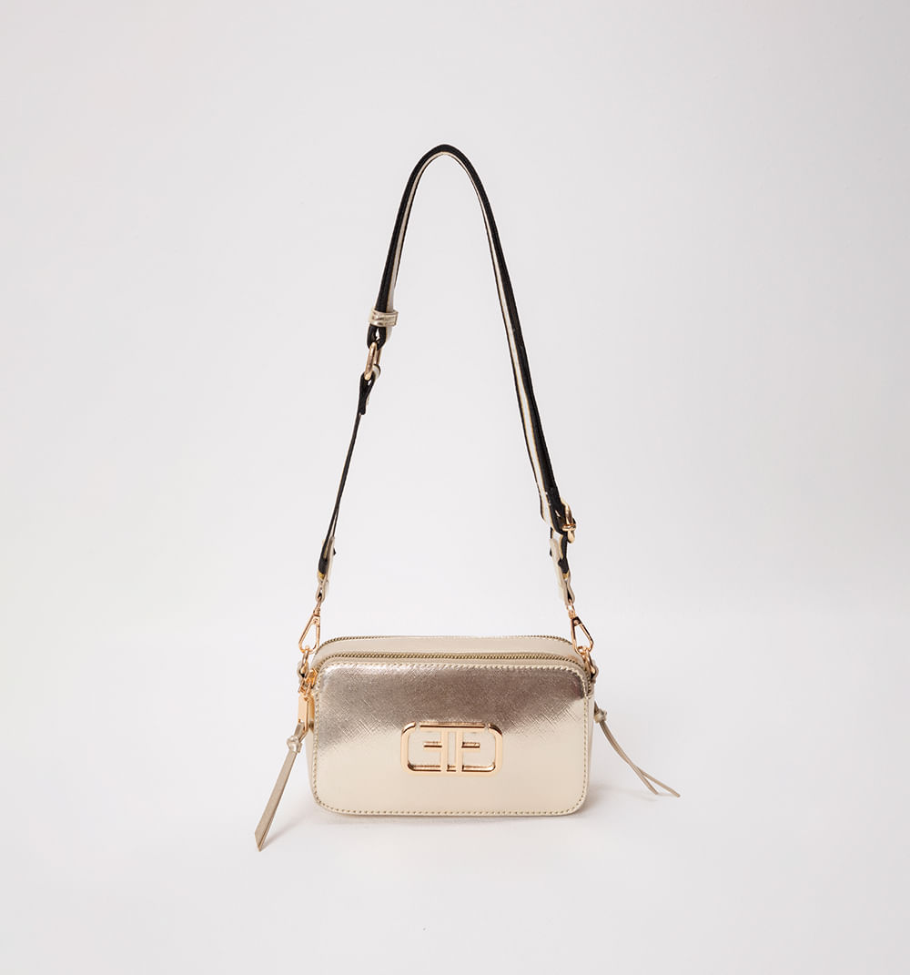 Bolsos Manos Libres Metalizado Doble Cie