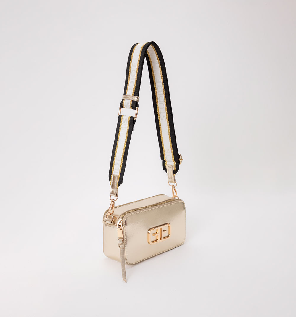 Bolsos Manos Libres Metalizado Doble Cie