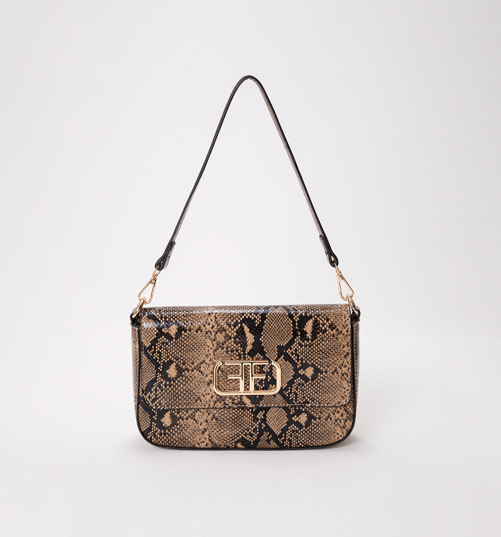 Bolso Manos Libre Estampado Piton