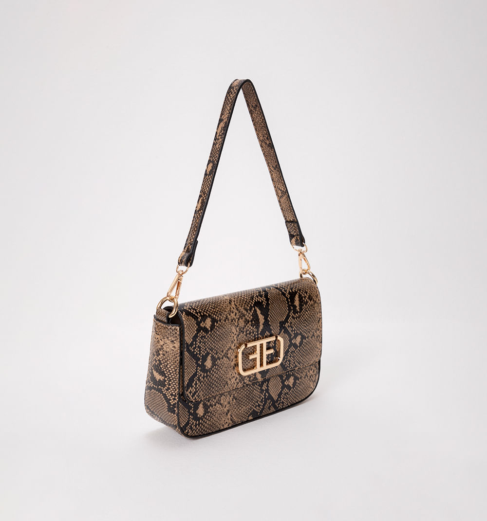 Bolso Manos Libre Estampado Piton