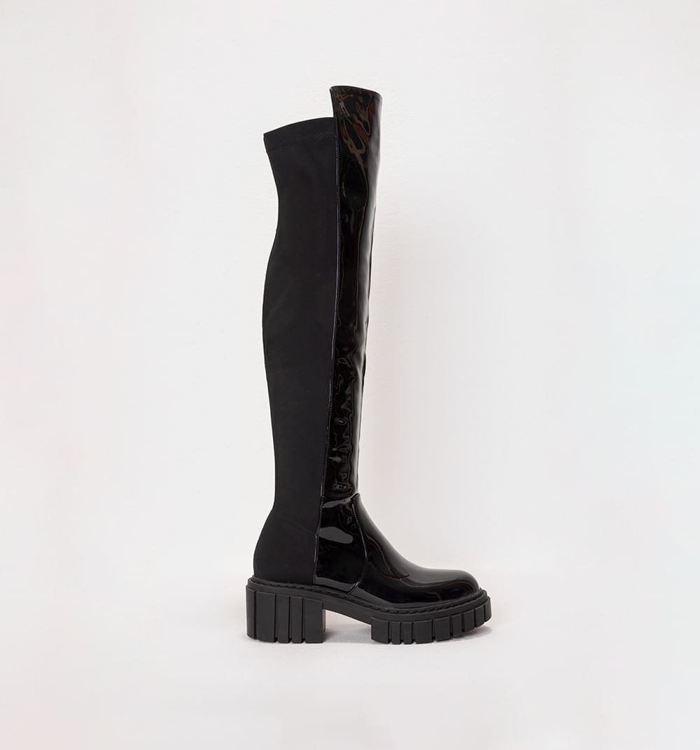Bota Caña Alta Suela Track Y Combinacion