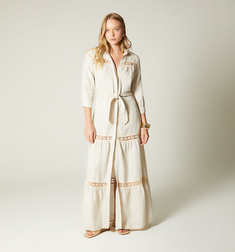 Vestido Largo En Tiempos Manga 3/4