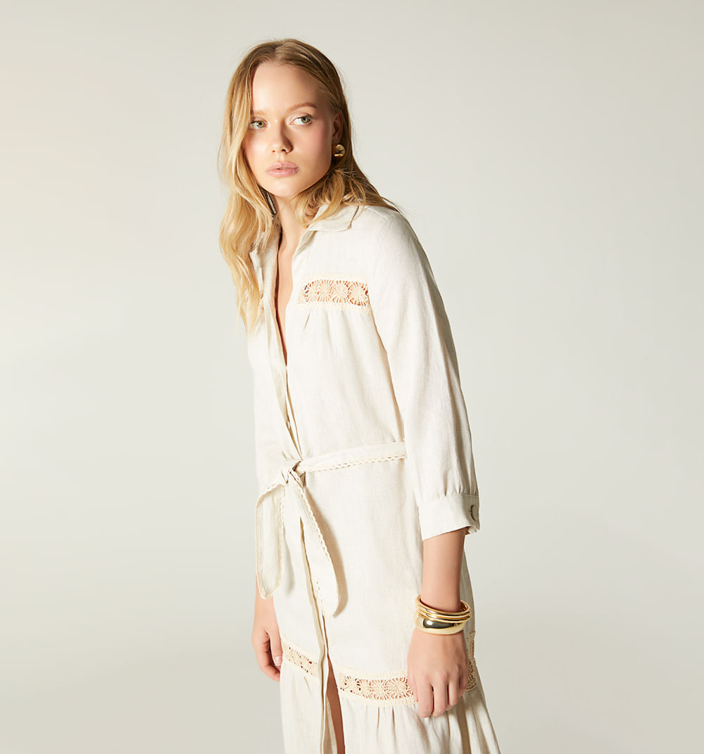 Vestido Largo En Tiempos Manga 3/4