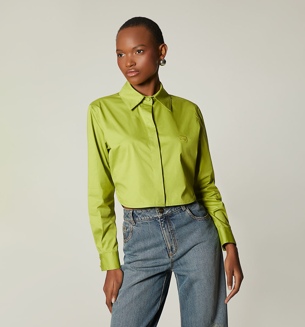 Blusa Camisera Boxy Manga Larga