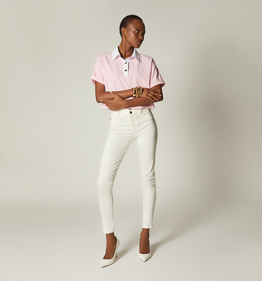 Jean Ultraslim Tiro Alto Cinco Bolsillos
