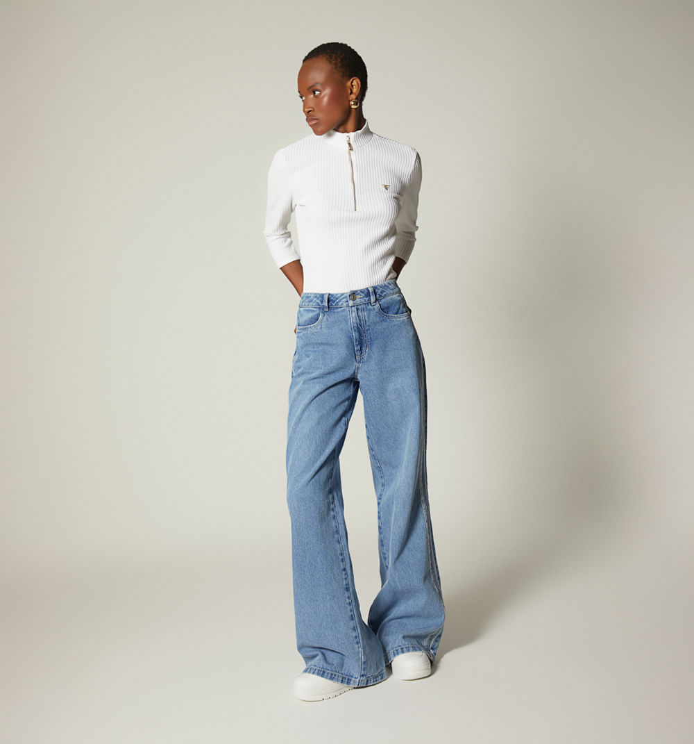 Blusa Manga 3/4 Cuello Tortuga