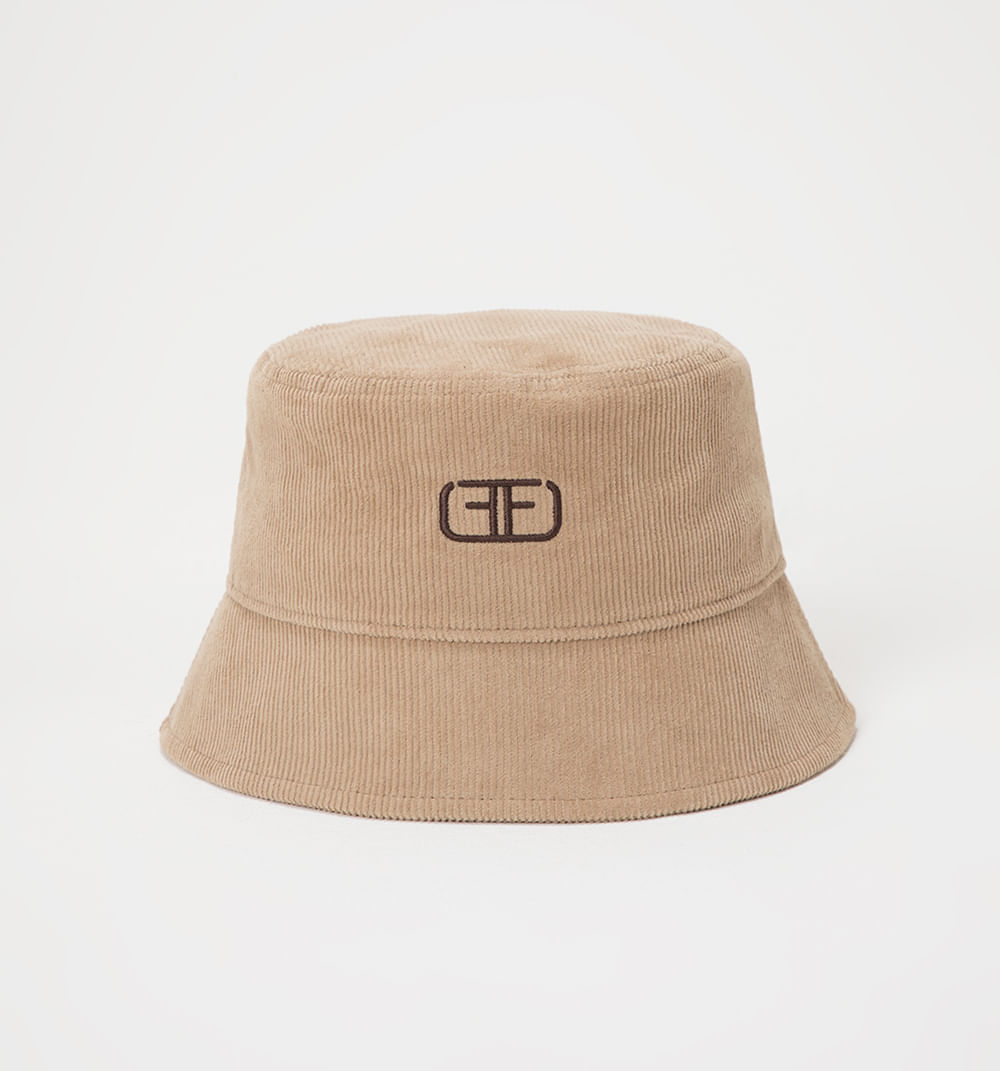 Sombrero Bucket Corduroy Con Logo Bordad