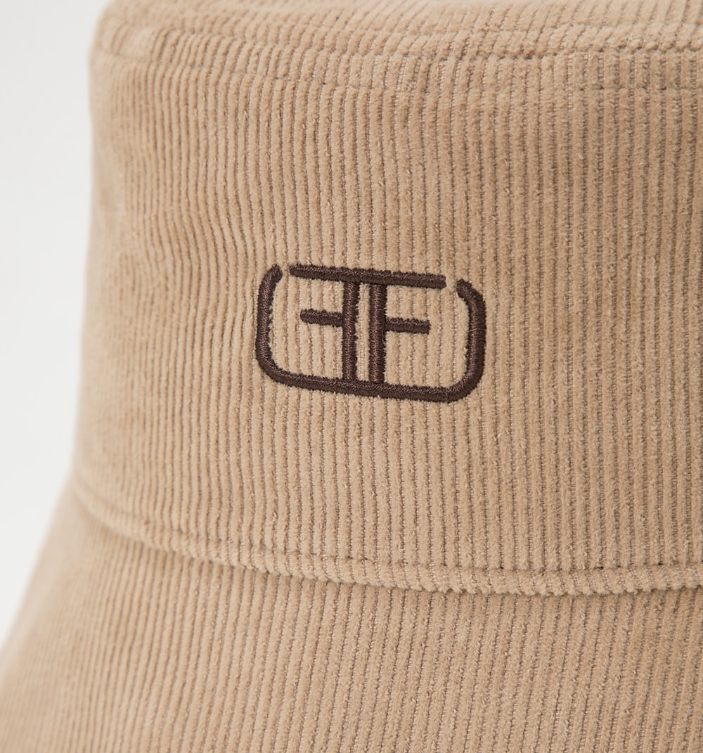 Sombrero Bucket Corduroy Con Logo Bordad