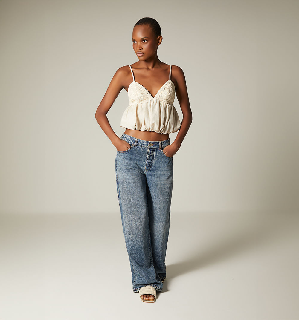 Blusa Tiras Globo Combianada