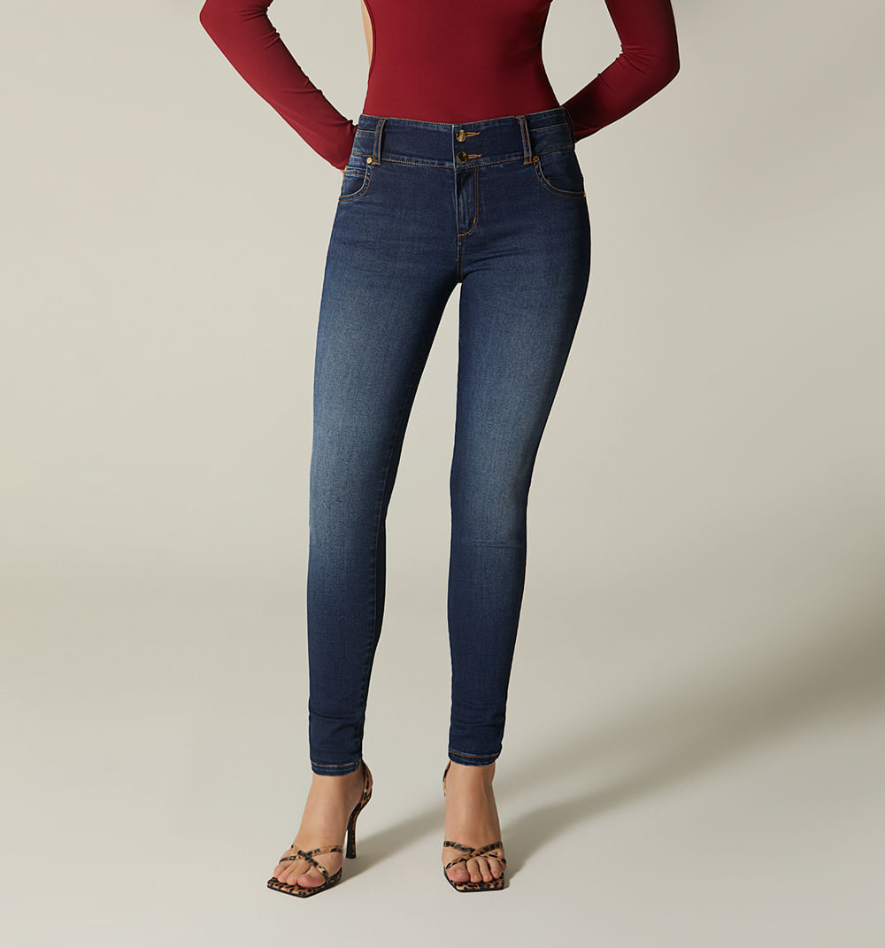 Jean Ultraslim Tiro Alto Bolsillos Con H