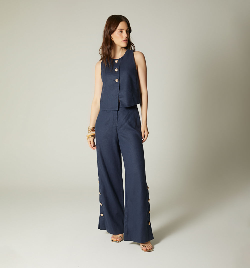 Conjunto Pantalón Botones Blusa Sisa