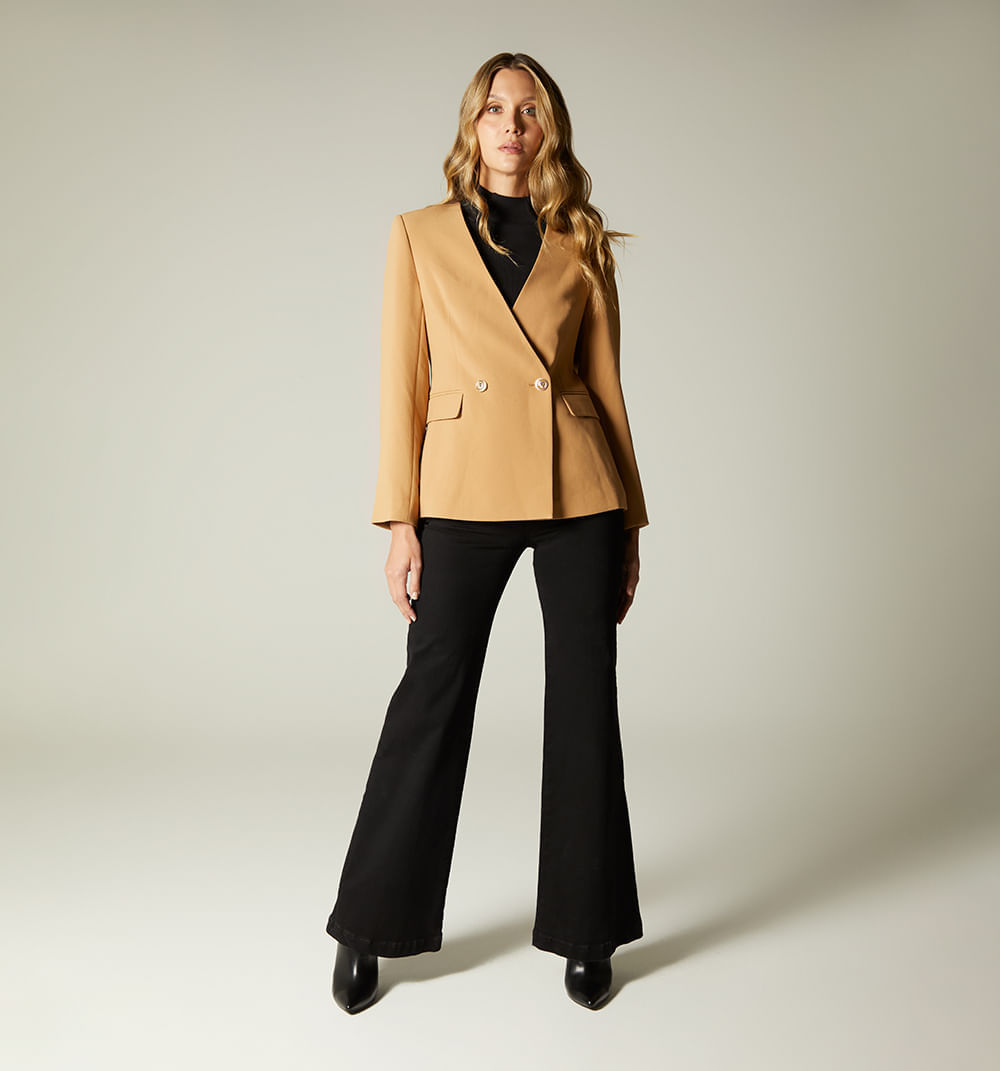 Blazer Sin Solapa Dos Botones