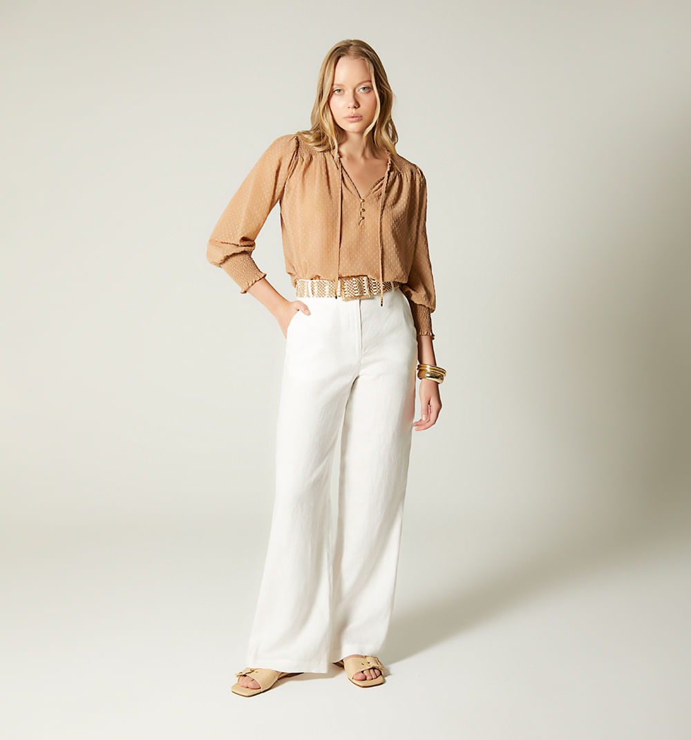 Pantalon  Tiro Alto Con Correa