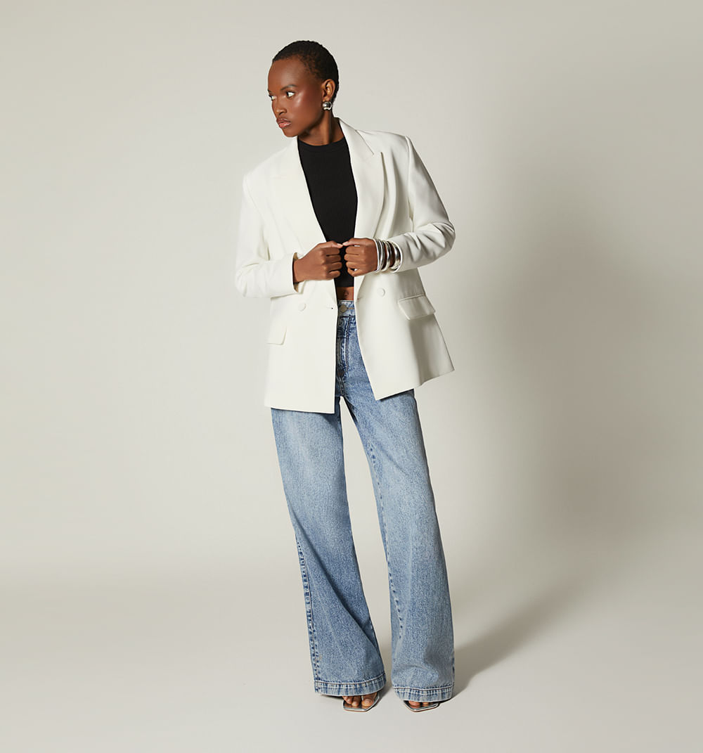 Blazer Basico Botones Forrados