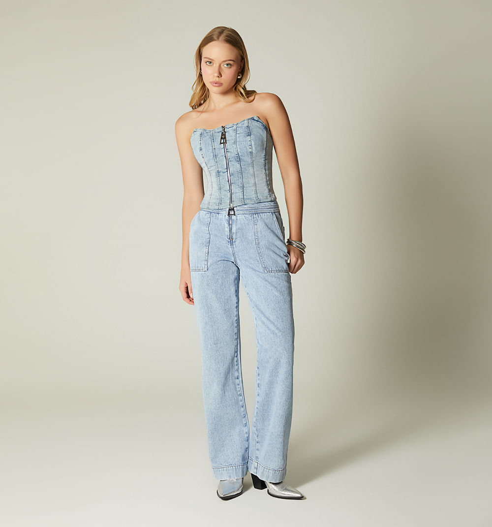 Blusa Estraple Cortes Y Cierre Para Muje