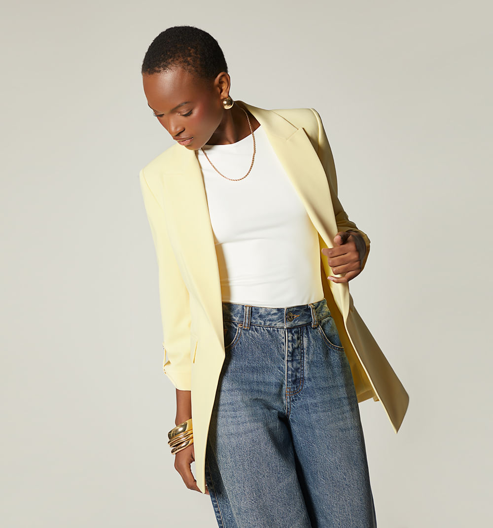 Blazer Manga Larga Silueta Over Size