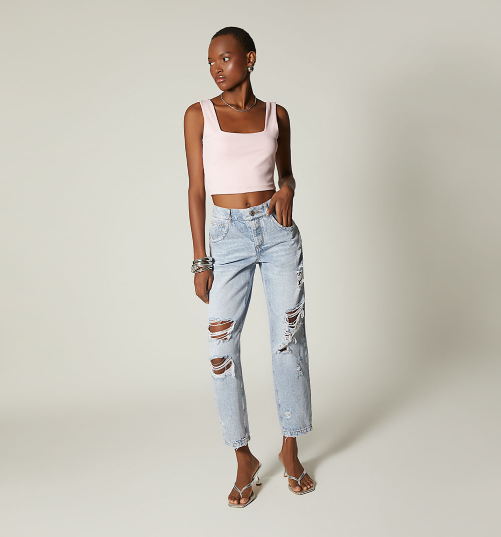 Blusa Crop Escote Cuadrado